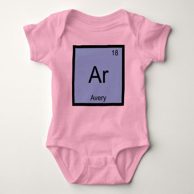 Avery Name Chemistry Element Periodic Table Baby Bodysuit (Front)