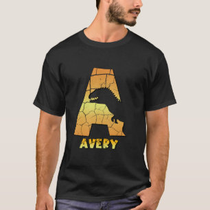 Avery personalised boys dinosaur cute custom kids  T-Shirt