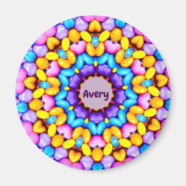 AVERY ~ Personalized Easter Pattern Fractal ~ Magnet (Front)