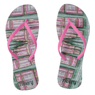 AVERY ~ Pink Green Design ~ Original ~ Jandals