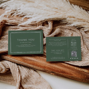 AVERY Rustic Dark Green Business Thank You Order Enclosure Card