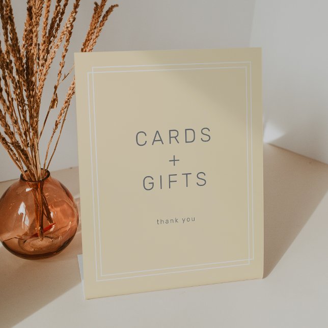 AVERY Simple Neutral Butter Yellow Cards and Gifts Pedestal Sign (AVERY Simple Neutral Butter Yellow Cards and Gifts Pedestal Sign)