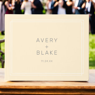AVERY Simple Neutral Butter Yellow Wedding Guest Book
