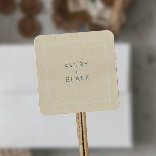 AVERY Simple Neutral Butter Yellow Wedding Sticker
