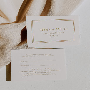 AVERY Vintage Gold Cream Refer A Friend Referral Card
