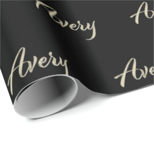 Avery white gold Handwriting Geschenkpapier Wrapping Paper