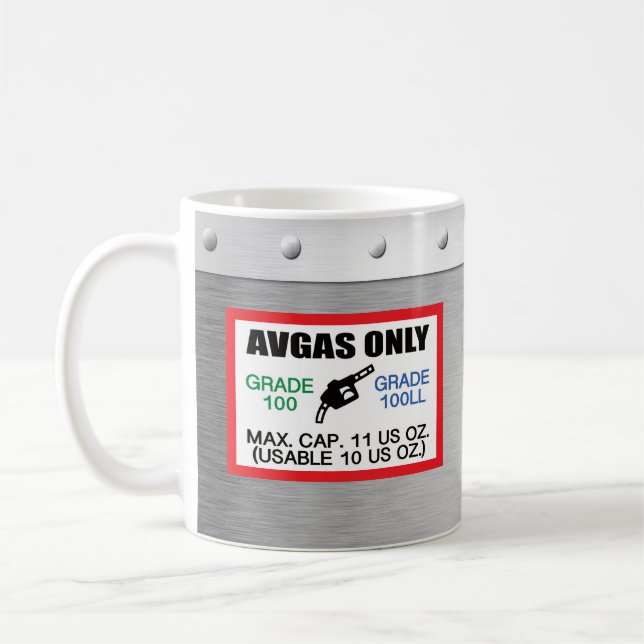 AVGAS / 100LL fuel only 11 oz Coffee Mug (Left)