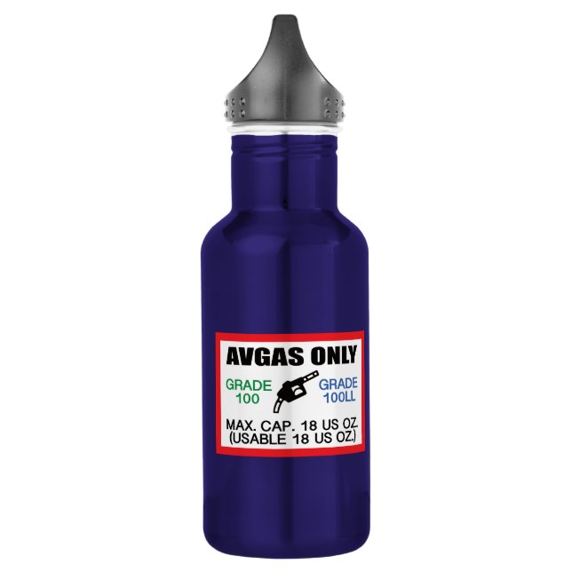 AVGAS / 100LL fuel only 532 Ml Water Bottle (Left)