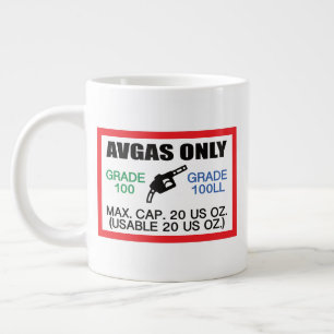 AVGAS / 100LL fuel only Large Coffee Mug
