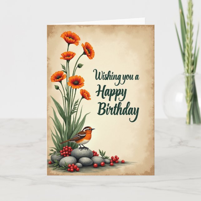 Avian Cairn Birthday Card (Front)