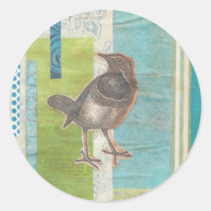 Avian Scrapbook I Classic Round Sticker
