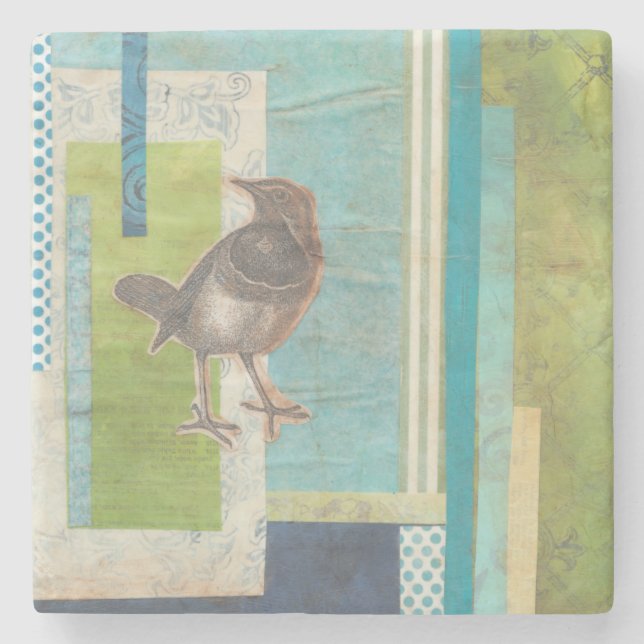 Avian Scrapbook I Stone Coaster (Front)