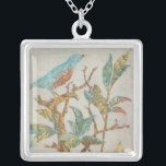 Aviary Collage I Silver Plated Necklace<br><div class="desc">Animals</div>