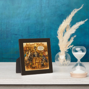 Aviary Mafia Cartoon – Feathered Mob Family Humour Plaque