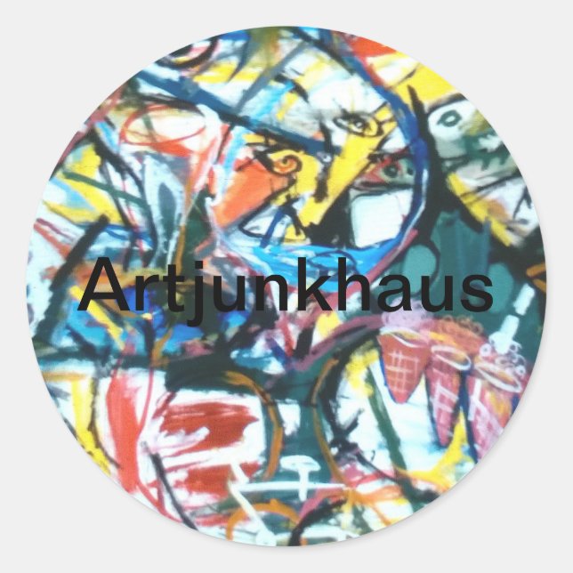 Aviary Stream Abstract Jeff Hankamer Artjunkhaus   Classic Round Sticker (Front)