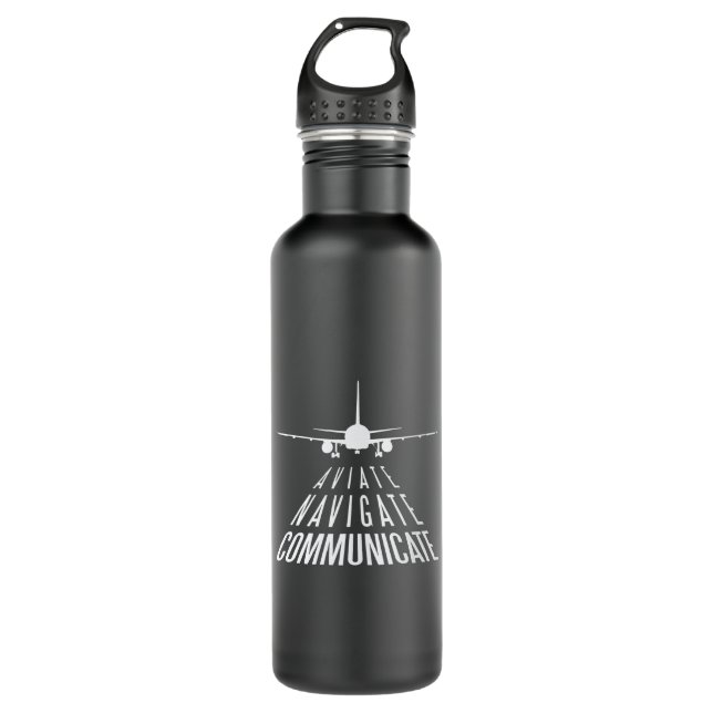 Aviate Navigate Communicate Aviation 710 Ml Water Bottle (Front)