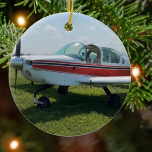 Aviation Aeroplane Photo Christmas Personalised Ce Ceramic Tree Decoration