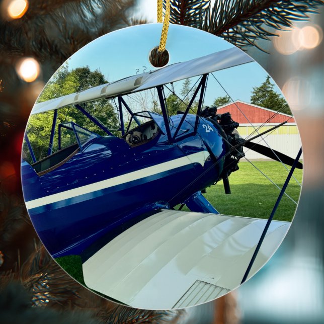 Aviation Aeroplane Photo Christmas Personalised Ce Ceramic Tree Decoration (Creator Uploaded)