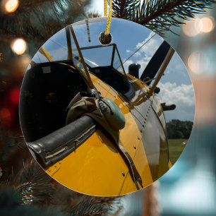 Aviation Aeroplane Photo Christmas Personalised Ce Ceramic Tree Decoration