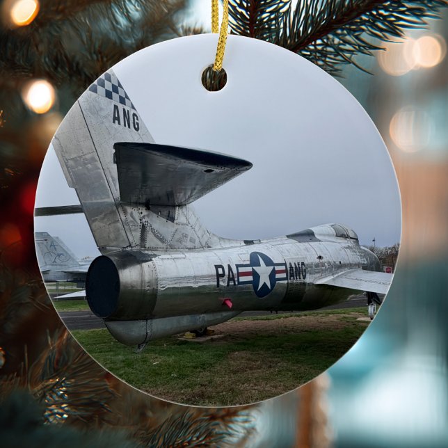 Aviation Aeroplane Photo Christmas Personalised Ce Ceramic Tree Decoration (Creator Uploaded)