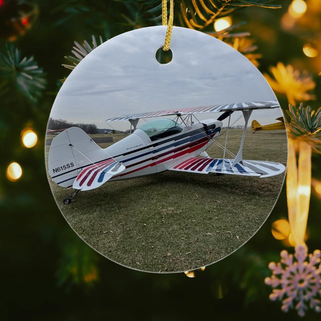 Aviation Aeroplane Photo Christmas Personalised Ce Ceramic Tree Decoration (Creator Uploaded)
