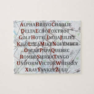 Aviation Alphabet, Phonetic Alphabet for Pilots Jigsaw Puzzle