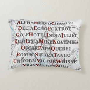 Aviation Alphabet Red and Grey, Pillow