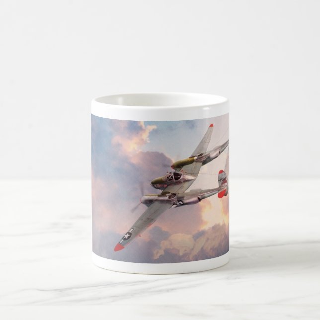 Aviation Art mug "P-38 Lightning" (Center)