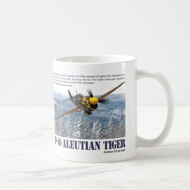 Aviation Art mug "P-40 Aleutian Tiger" (Right)
