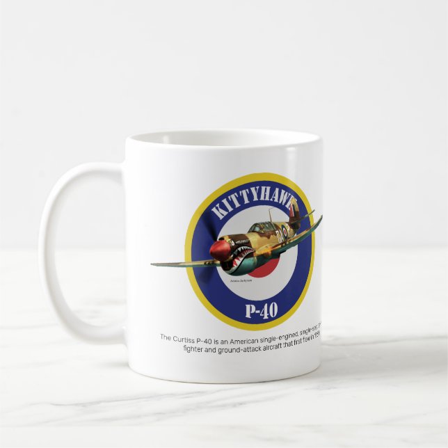 Aviation Art Mug " P-40 Kittyhawk" (Left)