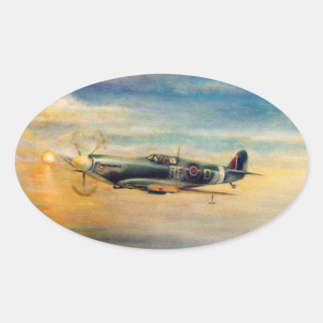 Aviation art oval sticker (Front)