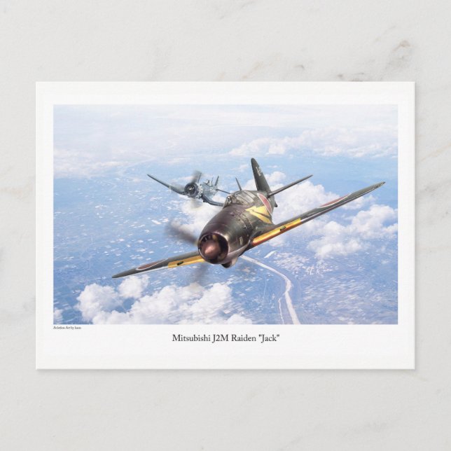 Aviation Art Postcard "Mitsubishi J2M　Jack" (Front)