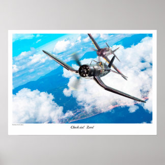 Aviation Art Poster 'F4U Corsair'