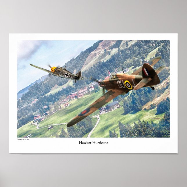 Aviation Art Poster "Hawker Hurricane" (Front)