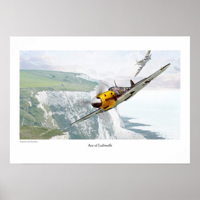 Aviation Art poster "Messerschmitt Bf 109" (Front)