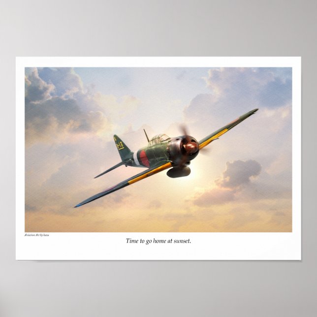 Aviation Art Poster "Mitsubishi A6M Zero" (Front)