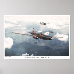 Aviation Art Poster "Mitsubishi G4M Betty"