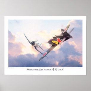 Aviation Art Poster "Mitsubishi J2M Raiden "Jack"