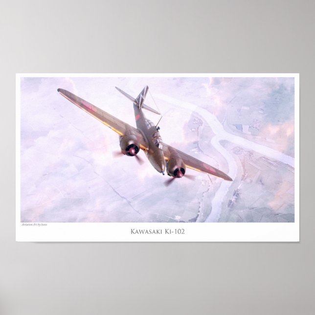 Aviation Art Poster “Nakajima Ki-102 " (Front)