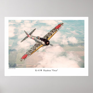 Aviation Art Poster 'Nakajima Ki-43 Hayabusa Oscar