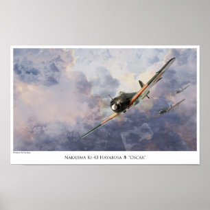 aviation Art Poster " Nakajima Ki-43 Oscar"