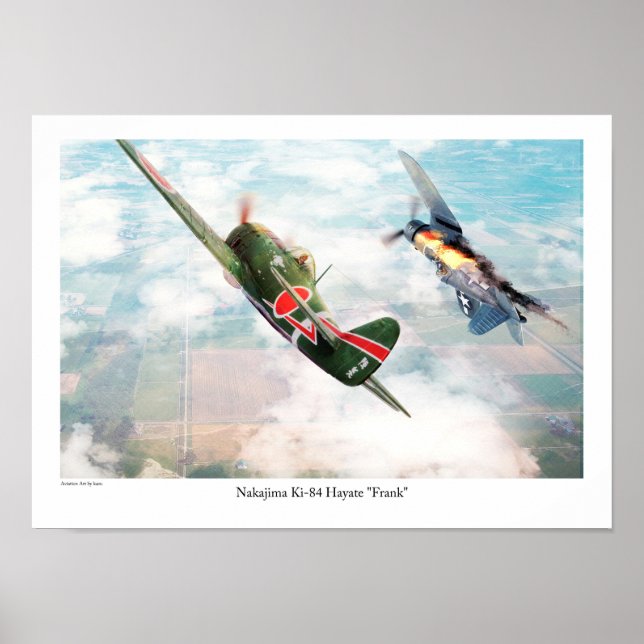 Aviation Art Poster "Nakajima Ki-84疾風 "Frank" (Front)