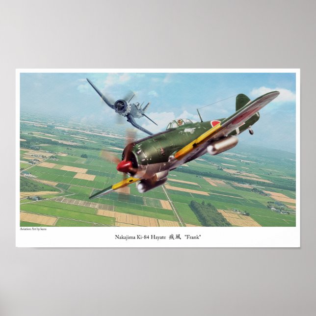 Aviation Art Poster "‪Nakajima Ki-84"Frank"" (Front)