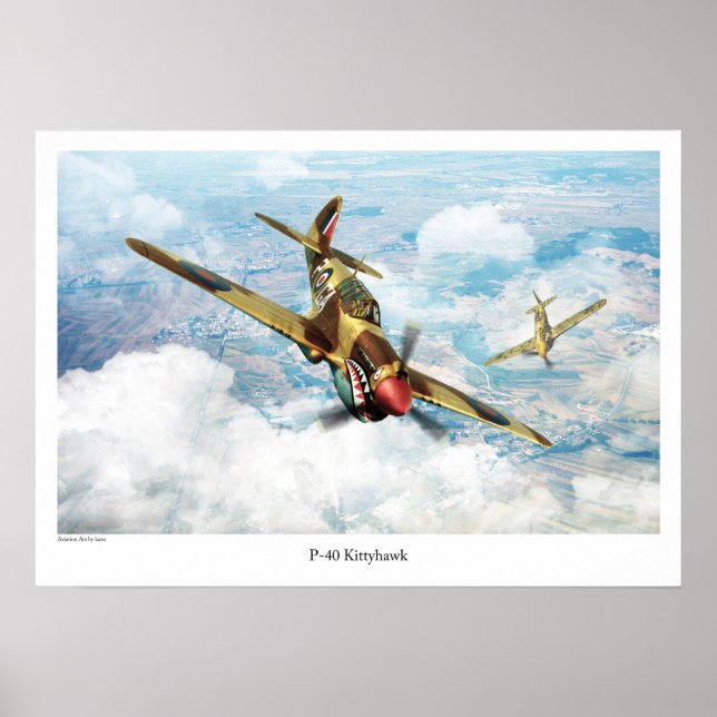 Aviation Art Poster "P-40  Kittyhawk" (Front)