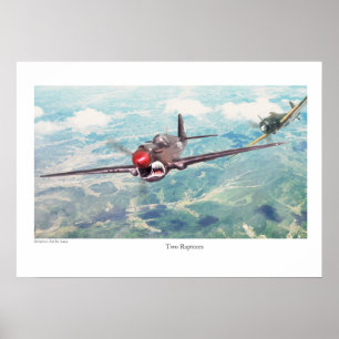 Aviation Art Poster 'P-40 Warhawk'