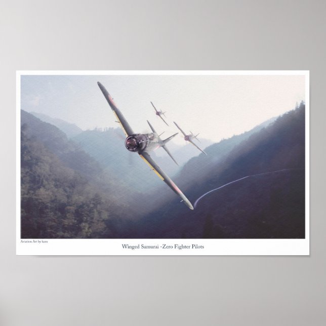 Aviation Art Poster "Winged Samurai -Zero Fighter" (Front)
