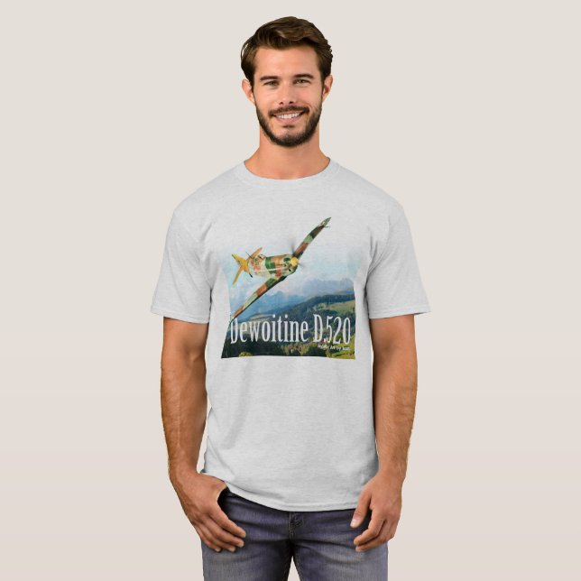 Aviation Art T-shirt “Dewoitine D.520" (Front Full)