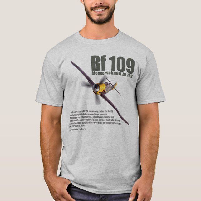 Aviation Art T-shirt "Messerschmitt Bf 109" (Front)