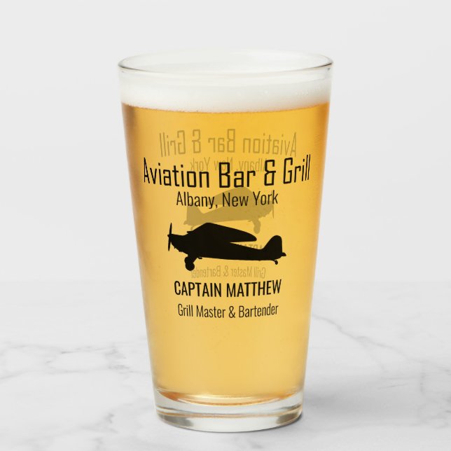 Aviation Bar & Grill Beer Glasses (Front Filled)