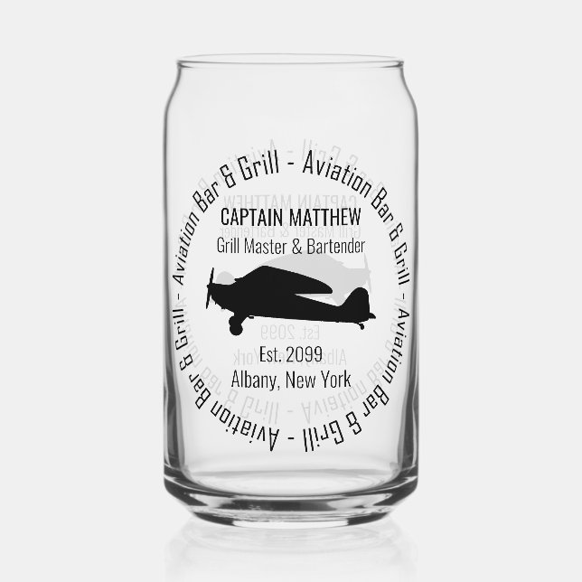 Aviation Bar & Grill Drinkware Can Beer Drinkware Glass (Front)